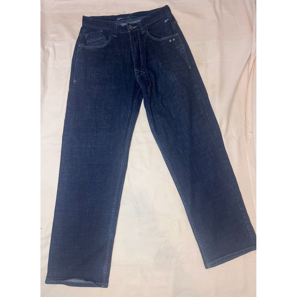Andrew Tiziano Mens Loose Baggy Wide Leg Jeans SZ 32 x‎ 32 Dark Blue Skater E4